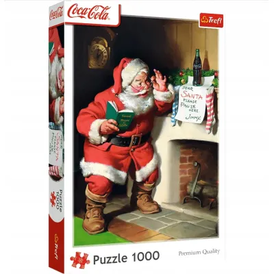 Trefl Puzzle 1000 el Coca-Cola Mikołaj przy kominku