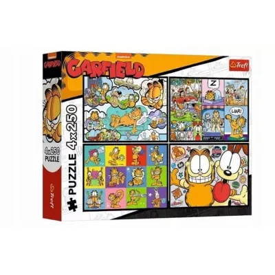 Trefl Puzzle 4x250 el Garfield nie lubi poniedziałków