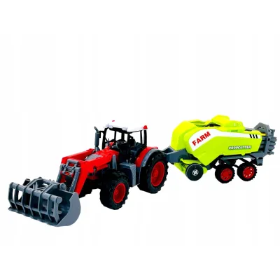 Gazelo Traktor z łyżką i z maszyną do beli  