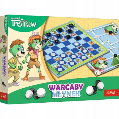 Trefl Gra Warcaby i młynek Rodzina Treflików