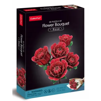 Cubic Fun Puzzle duży bukiet kwiatów Róże