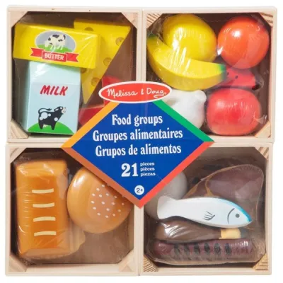 SPINMaster Melissa&Doug Drewniane klocki jedzenie 