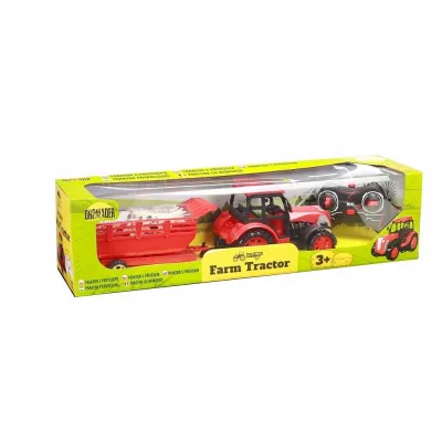 Dromader Traktor z przyczepą czerwony 