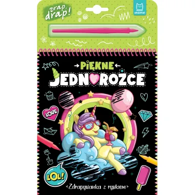 Aksjomat Książka Piękne jednorożce Zdrapywanka z rysikiem