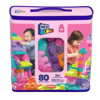 Mattel MEGA BLOKS klocki 80 el torba róż 