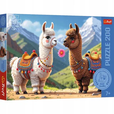 Trefl Puzzle 200 el Kolorowe lamy Rodzina Treflików