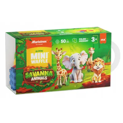 Marioinex Klocki waffle mini Animals Sawanna 50 el