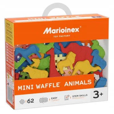 Marioinex Klocki waffle mini Zwierzęta 62 el