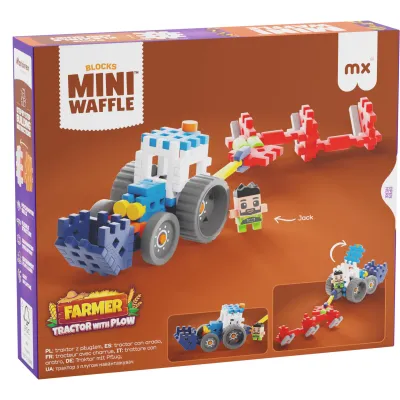 Marioinex Klocki waffle Farmer traktor pług 50 el