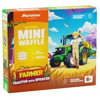 Marioinex Klocki waffle Farmer traktor z orpyskiwaczem 50 el