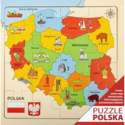 Daffi Mapa drewniane puzzle