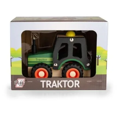 Daffi Drewniane auto z oponami Traktor
