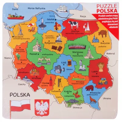 Daffi Puzzle drewno mapa Polski