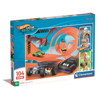 PUZZLE 104 SUPER HOTWHEELS CLEMENTONI 25776