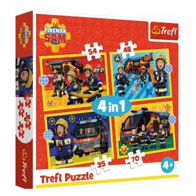 Trefl Puzzle 4w1 Strażak na sygnale Strażak Sam