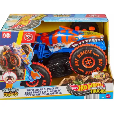 HOT WHEELS MONSTER TRUCK RC TIGER SHARK Wspinacz 1:15 auto sterowane pilot