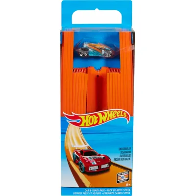 Hot Wheels Track Builder Tor prosty długi 4,5 metra z autkiem 37 el. BHT77