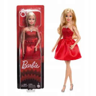Barbie JGD25 – Lalka w czerwonej sukience na 80-lecie Mattel