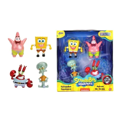 SPONGEBOB ZESTAW 4 METALOWYCH FIGUREK KOLEKCJONERSKICH 5-7 CM METALFIGS