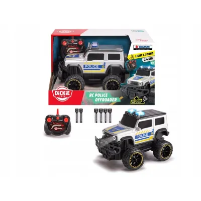 Dickie Zdalnie sterowany RC samochód policyjny SUZUKI Światło Dźwięk
