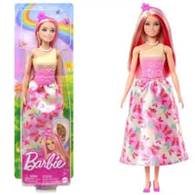LALKA BARBIE KSIĘŻNICZKA z długimi różowo-blond włosami HRR08