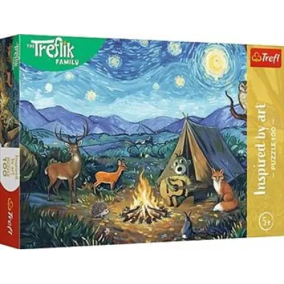 PUZZLE TREFL 100 EL INSPIRED BY ART PRZY OGNISKU RODZINA TREFLIKOW 16564