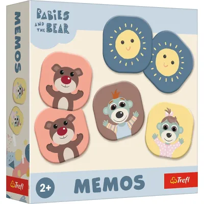Trefl Gra memory planszowa Memos Bobaski i Miś Trefl