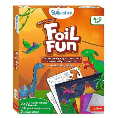 Zestaw kreatywny Skillmatics Foil Fun Dinozaur - kolorowanie folią Zestaw kreatywny Skillmatics Foil Fun Dinozaur - kolorowanie folią