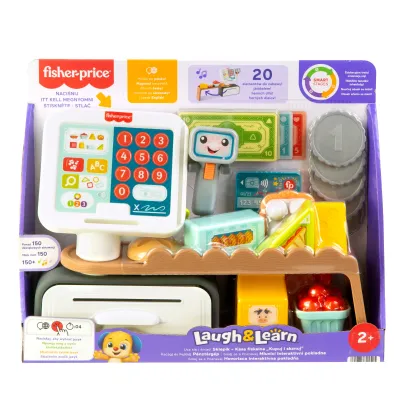 Fisher-Price Ucz się i śmiej Sklepik Kasa fiskalna Kupuj i skanuj JGW98