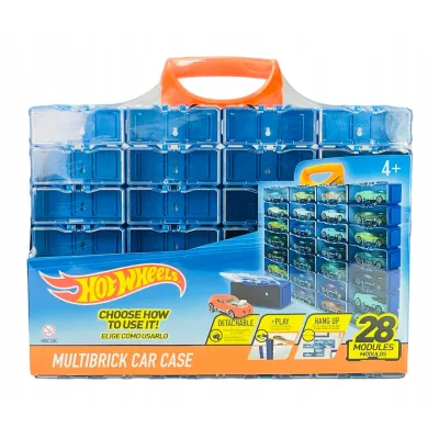 Walizka na autka Hot Wheels niebieska 28 szt. 1:64