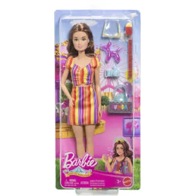 Barbie DAY AT THE FAIR Lalka ZESTAW Akcesoria Stylizacja Moda Dzieci 3+ Lat