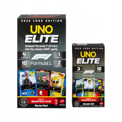 Karty UNO Elite Formuła 1 Karty Booster Pack Zestaw dodatkowy do gry JLV43