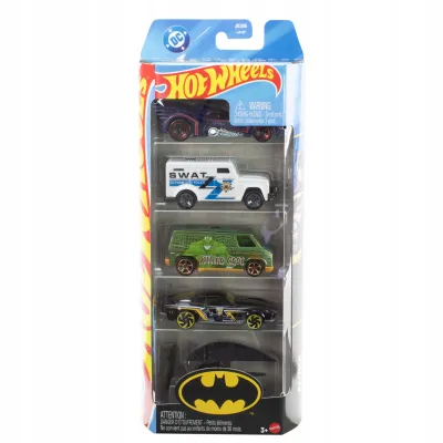 BATMAN HOT WHEELS PIĘCIOPAK ZESTAW 5 autek 5-pak resoraków JLN10