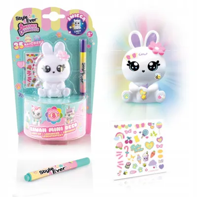 Świecące Dekorożce – Zwierzaczki DIY, Kawaii style - Króliczek