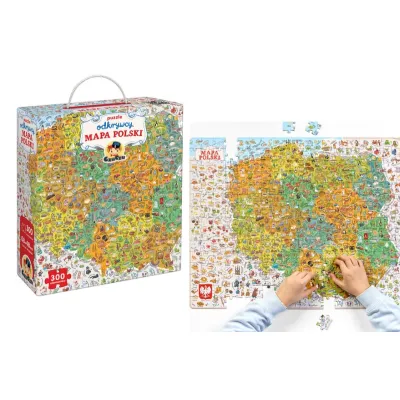 Puzzle CzuCzu 300 elementów CzuCzu Puzzle odkrywcy Mapa Polski