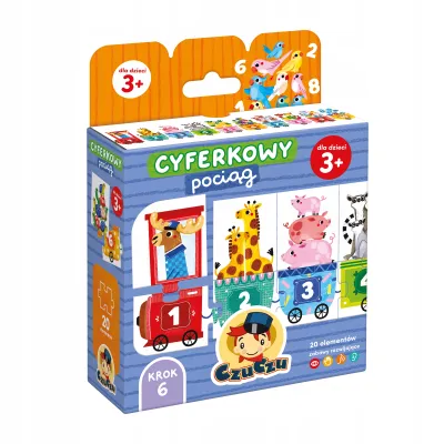 CzuCzu puzzle Cyferkowy pociąg dla dzieci 3+, 20 elementów