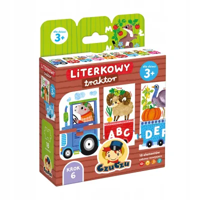 CzuCzu puzzle Literkowy traktor dla dzieci 3+, 18 elementów