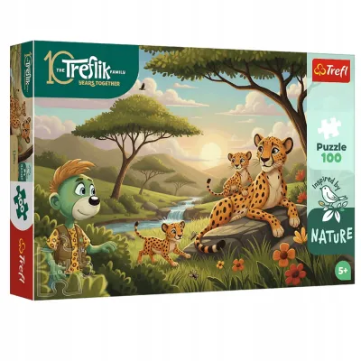 Puzzle Trefl 100 elementów INSPIRED BY NATURE GEPARDY