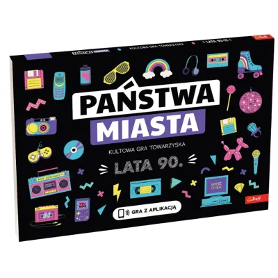 Gra imprezowa PAŃSTWA MIASTA LATA 90. towarzyska gra w klimacie retro