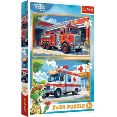 Puzzle Trefl 24 elementów WOZ STRAZACKI I KARETKA