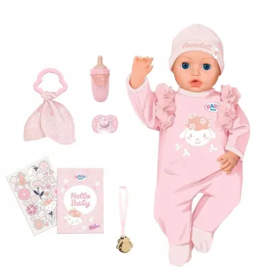 Baby Born Lalka Interaktywna Annabell 43 cm Bobas w Różowym Ubranku 838396