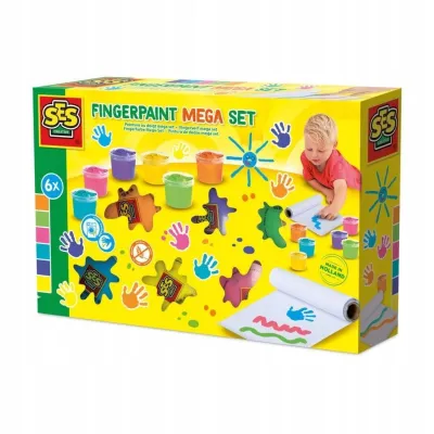 SES Mega zestaw do malowania palcami 6kol. 110ml