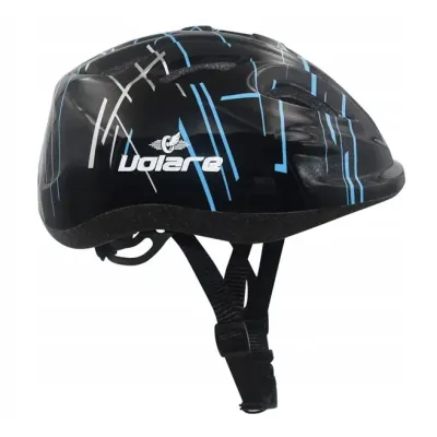 Kask dziecięcy Volare czarny niebieskie akcenty 47-51 cm regulacja