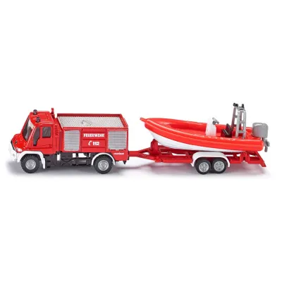 Siku Straż pożarna Unimog z Łodzią 1636 Siku Straż pożarna Unimog z Łodzią 1636