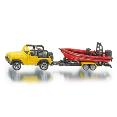 Samochód Jeep Wrangler z przyczepą i pontonem Siku 1658 Samochód Jeep Wrangler z przyczepą i pontonem Siku 1658