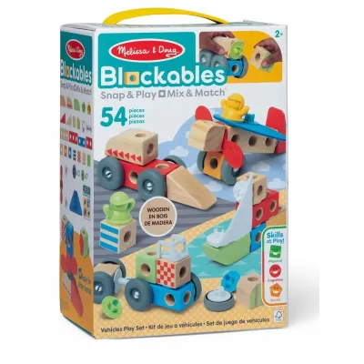 Melissa & Doug Blockables Pojazdy | Drewniane klocki, kreatywne 54 elementy Melissa & Doug Blockables Pojazdy | Drewniane klocki, kreatywne 54 elementy