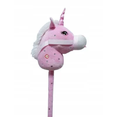 Pluszowa Głowa Jednorożca Na Kiju Z Dźwiękiem Hobby Horse Zabawka Z Grzywą Pluszowa Głowa Jednorożca Na Kiju Z Dźwiękiem Hobby Horse Zabawka Z Grzywą