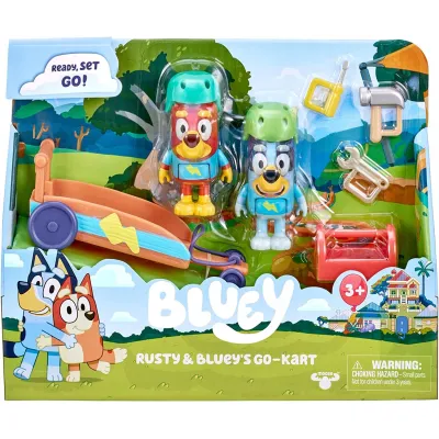 Bluey zestaw Go-Kart z figurkami Rusty i Bluye Pieski Zabawki 17357 Bluey zestaw Go-Kart z figurkami Rusty i Bluye Pieski Zabawki 17357