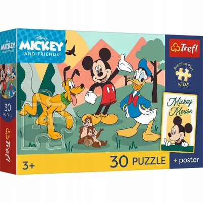 Puzzle Trefl 30 elementów Puzzle, Myszka Miki, Bajkowe chwile + unikalny plakat Puzzle Trefl 30 elementów Puzzle, Myszka Miki, Bajkowe chwile + unikalny plakat