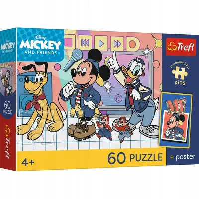 Trefl Puzzle 60 el. Myszka Mickey, Mysia ekipa + unikalny plakat Trefl Puzzle 60 el. Myszka Mickey, Mysia ekipa + unikalny plakat